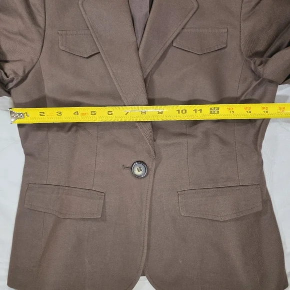 Kate Hill Brown Cotton Silk Blend Tailored Blazer - Picture 7 of 9